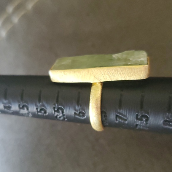 Raw Green Kyanite Ring – Boho Gold Sz 6.5 - Picture 5 of 5